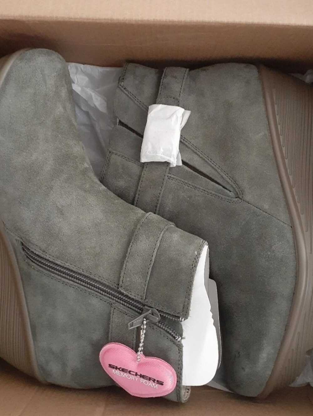 Skechers Suede Memory Foam Boots